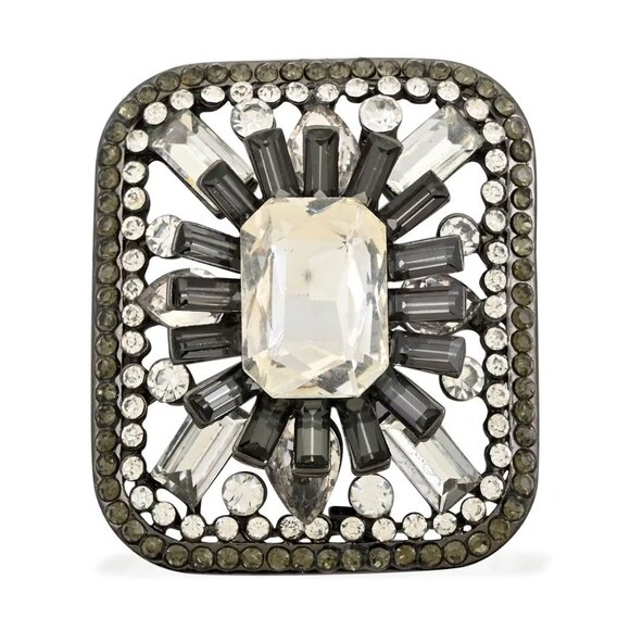 Beautiful Austrian Crystal Skyline Vintage Brooch in Silvertone Large Size - Picture 1 of 3